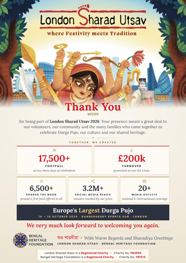London Sharad Utsav 2026 - Thank You Infographic
